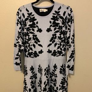 Eliza J fit flare 3/4 sleeve sweater dress 8458